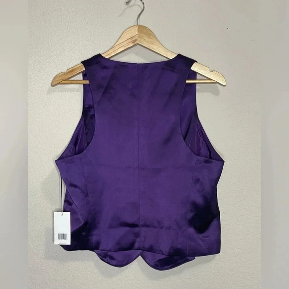 Jason Wu Satin Vest Royal Purple Size 10 NWT - Picture 3 of 8